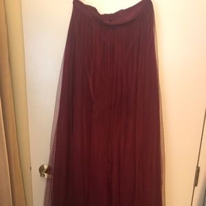 Size 4 Louise Tulle Full-Length Skirt - Cabernet